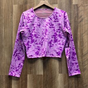 IVL - Purple Tie Dye Long Sleeve Crop Top